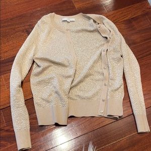 Loft beige gold cardigan